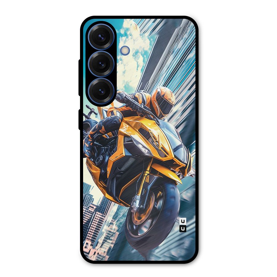 Super Bike Falling Metal Back Case for Galaxy S25