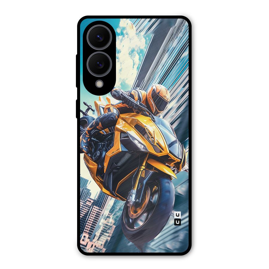 Super Bike Falling Metal Back Case for Galaxy S25 Edge
