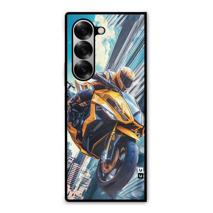 Super Bike Falling Metal Back Case for Galaxy Z Fold6