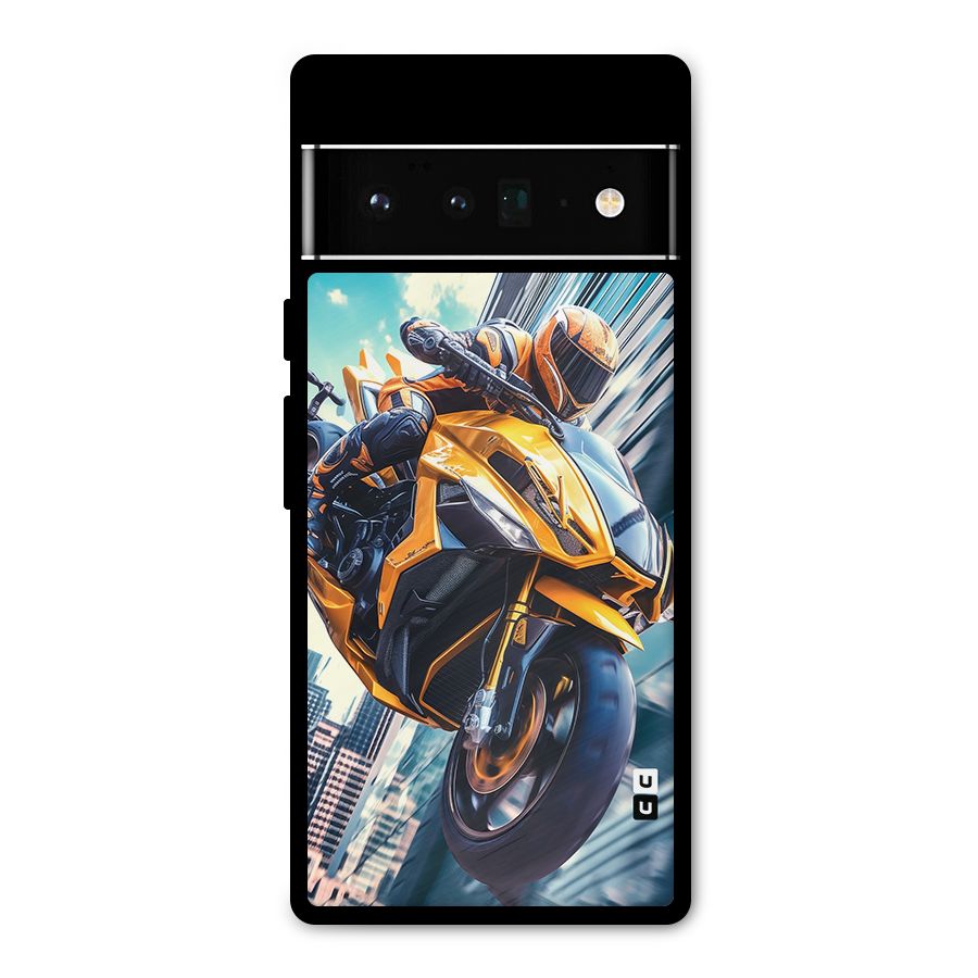 Super Bike Falling Metal Back Case for Google Pixel 6 Pro