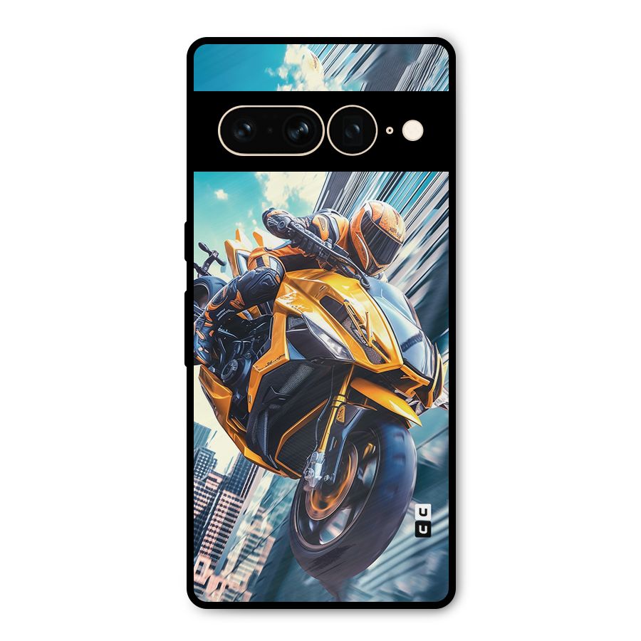 Super Bike Falling Metal Back Case for Google Pixel 7 Pro