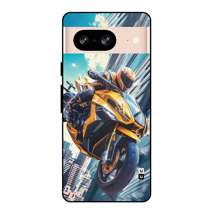 Super Bike Falling Metal Back Case for Google Pixel 8