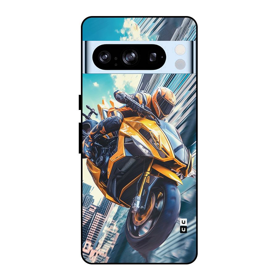 Super Bike Falling Metal Back Case for Google Pixel 8 Pro