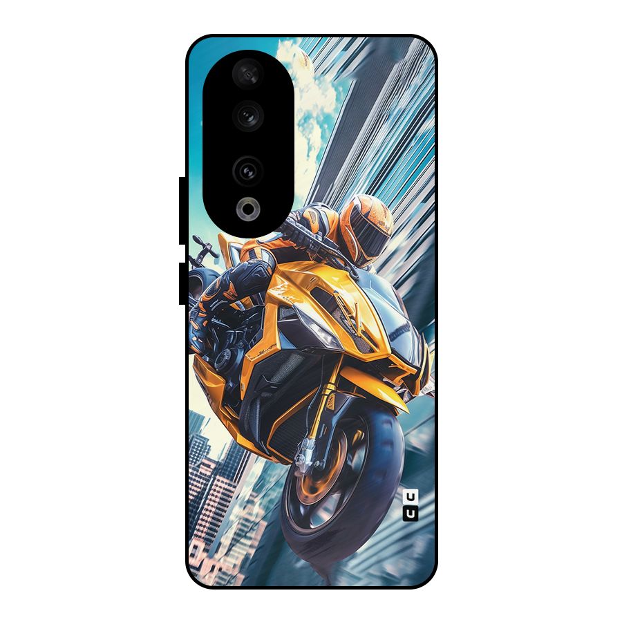 Super Bike Falling Metal Back Case for Honor 90