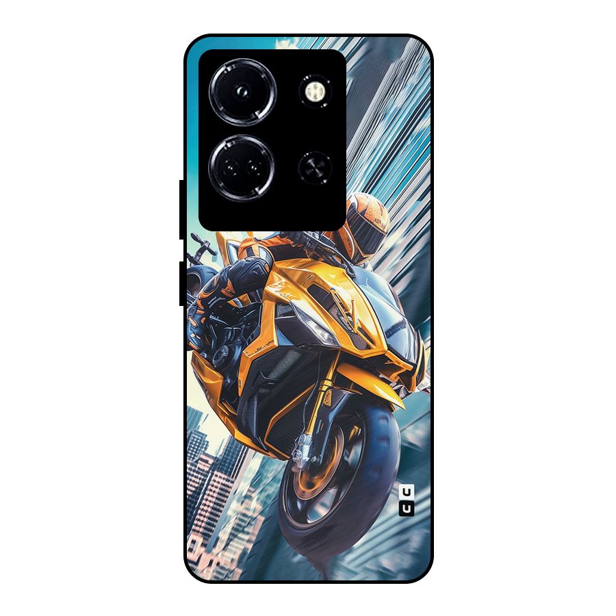 Super Bike Falling Metal Back Case for Infinix Note 30 5G
