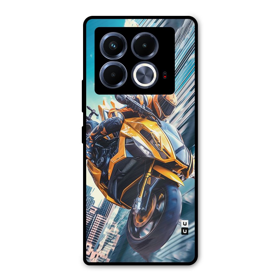 Super Bike Falling Metal Back Case for Infinix Note 40 5G