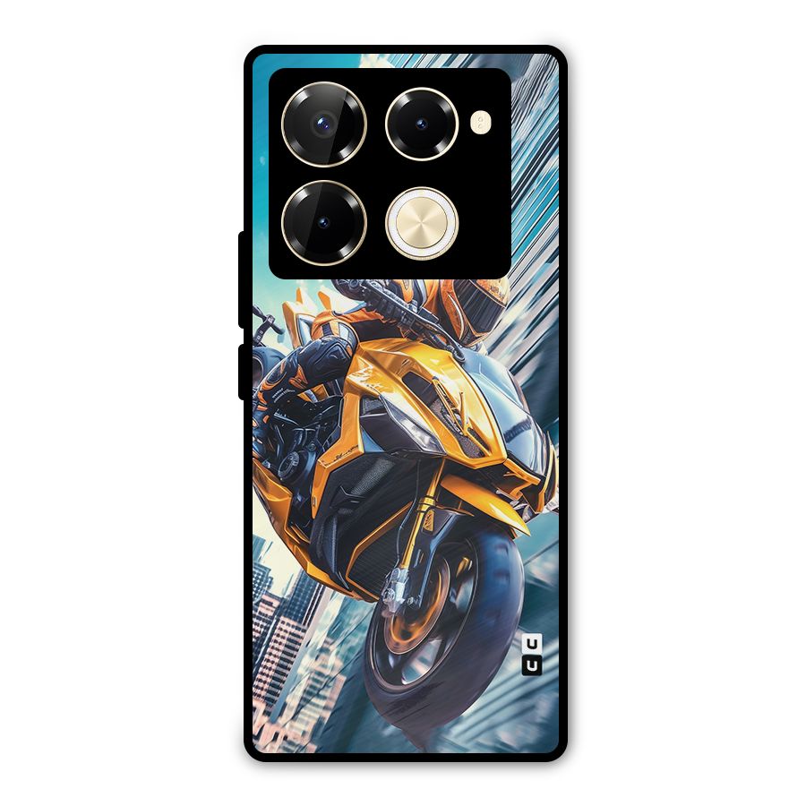 Super Bike Falling Metal Back Case for Infinix Note 40 Pro Plus