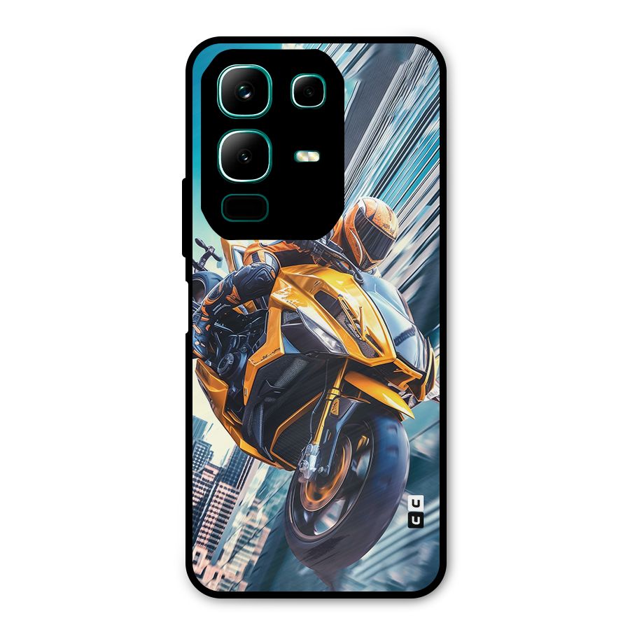 Super Bike Falling Metal Back Case for Infinix Note 50x