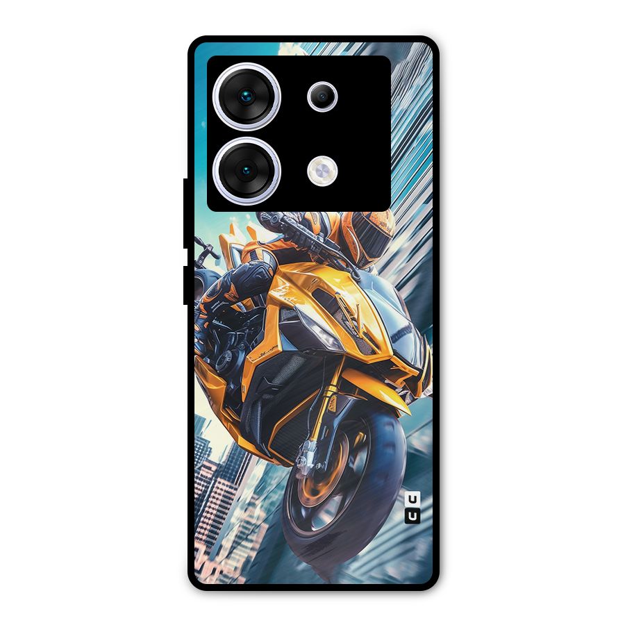 Super Bike Falling Metal Back Case for Infinix Zero 30 5G