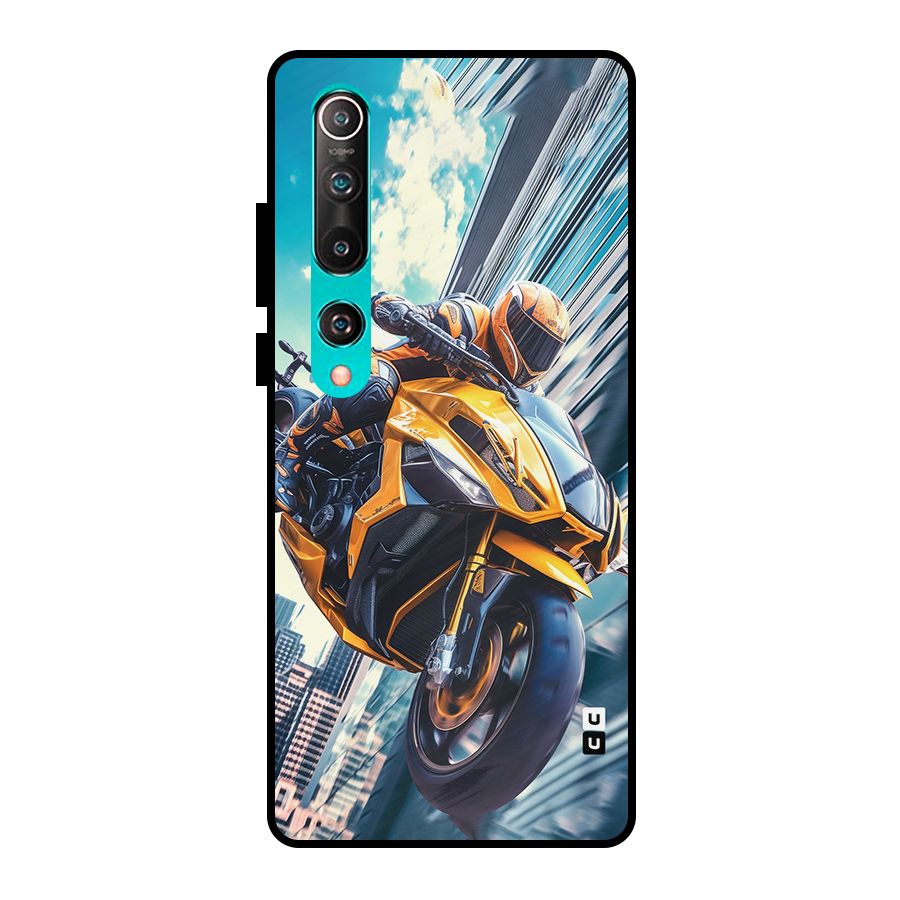 Super Bike Falling Metal Back Case for Mi 10