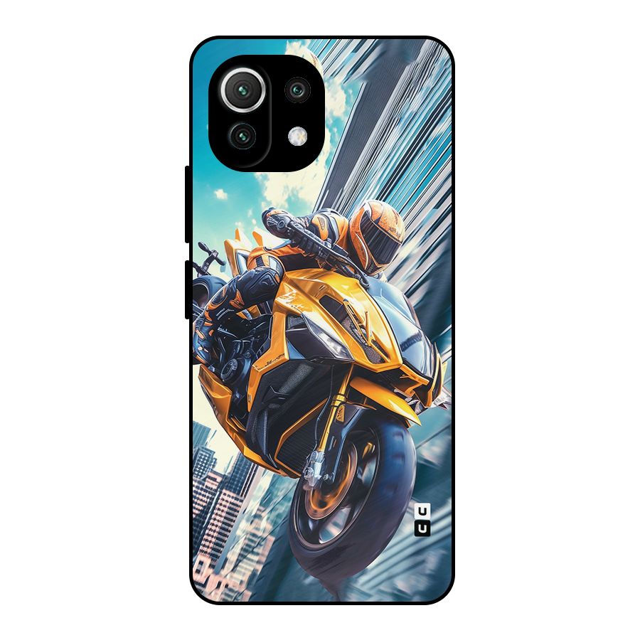 Super Bike Falling Metal Back Case for Mi 11 Lite NE 5G