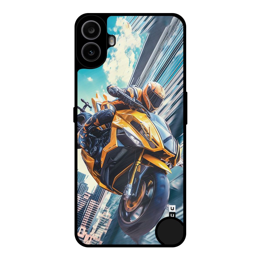 Super Bike Falling Metal Back Case for Nothing CMF Phone 1