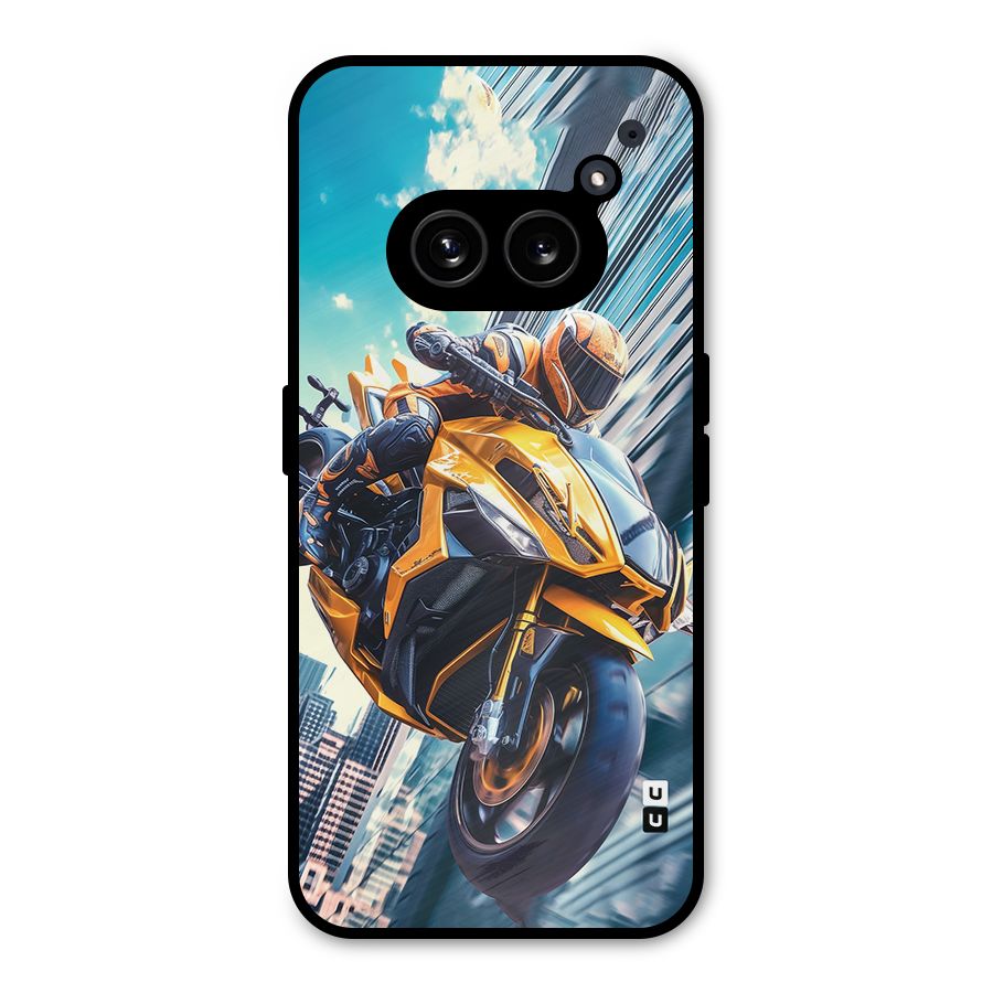 Super Bike Falling Metal Back Case for Nothing Phone 2a Plus