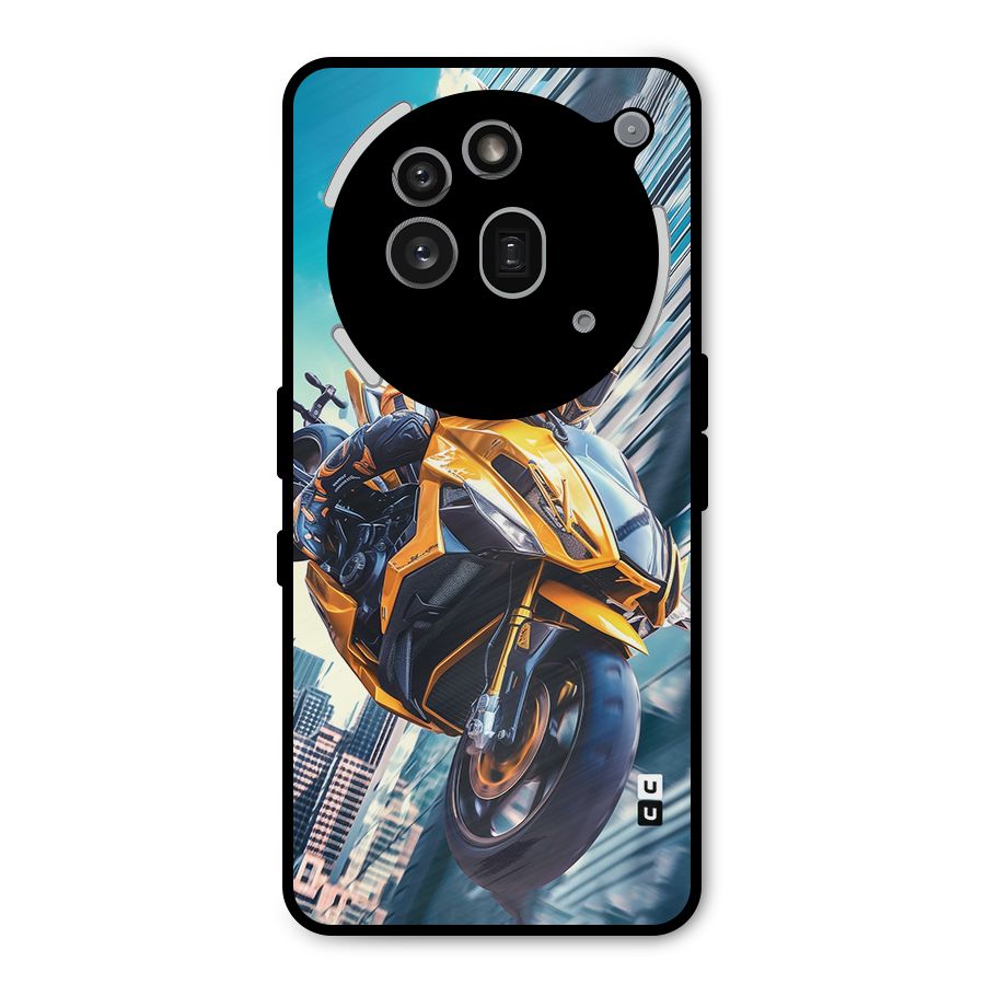 Super Bike Falling Metal Back Case for Nothing Phone 3a Pro
