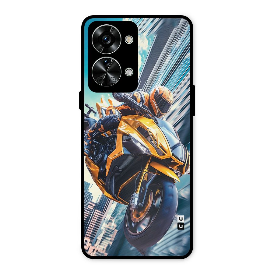 Super Bike Falling Metal Back Case for OnePlus Nord 2T