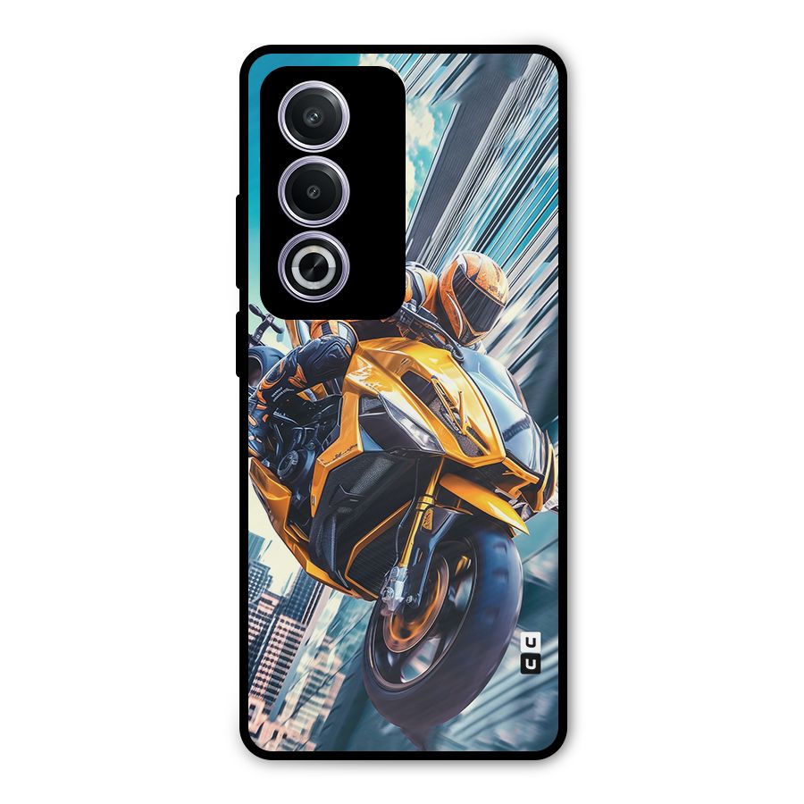 Super Bike Falling Metal Back Case for Oppo K12x