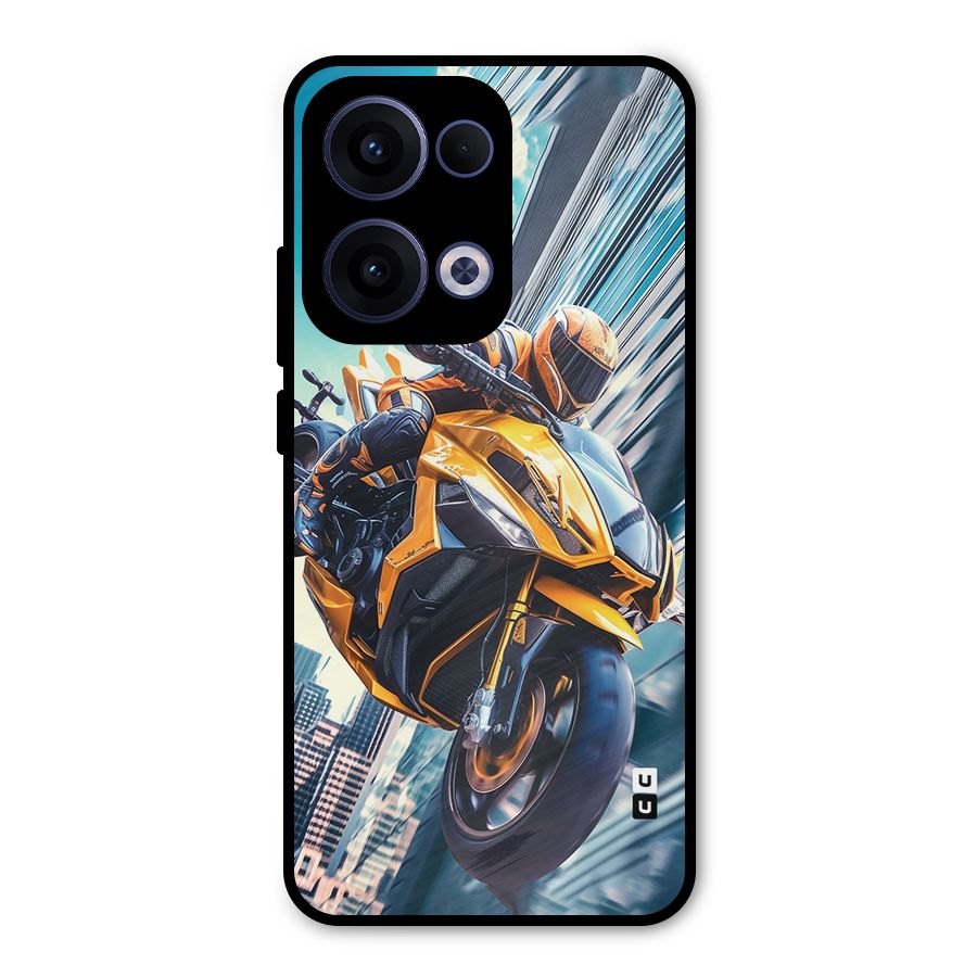 Super Bike Falling Metal Back Case for Oppo Reno13