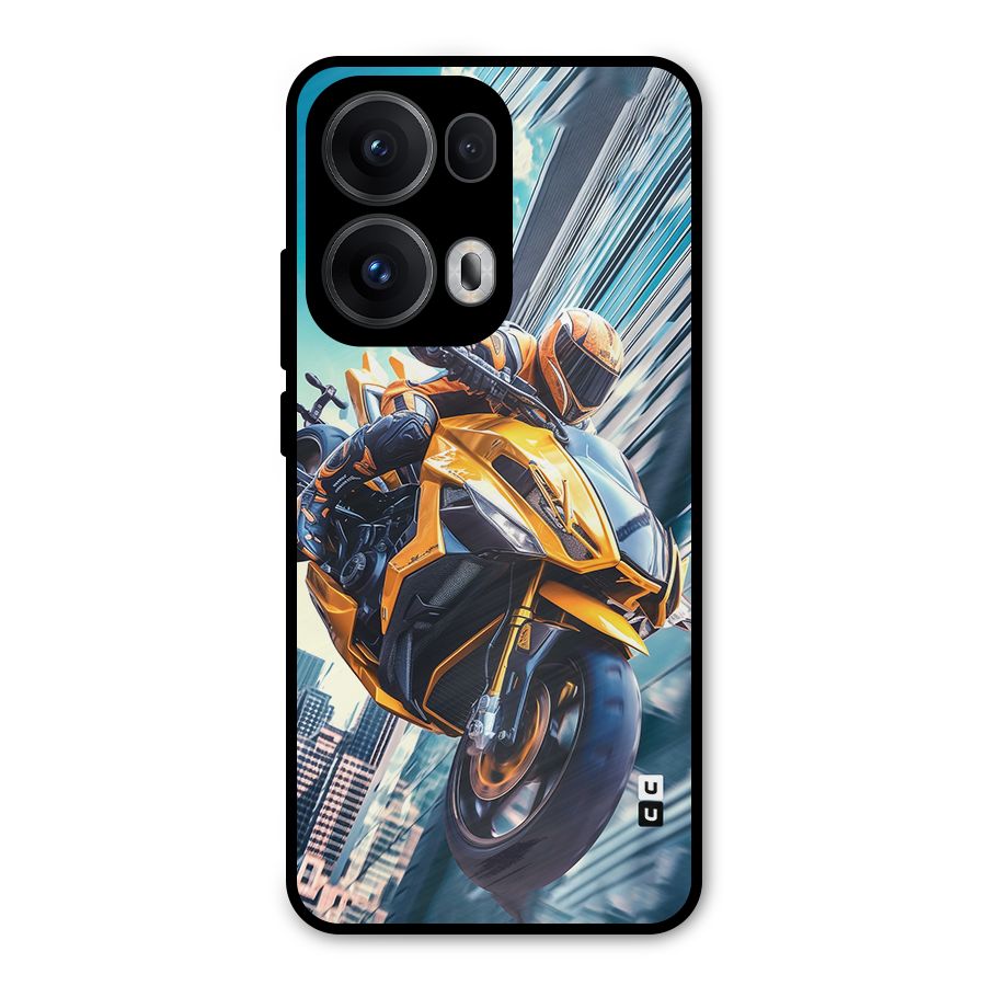 Super Bike Falling Metal Back Case for Oppo Reno13 Pro