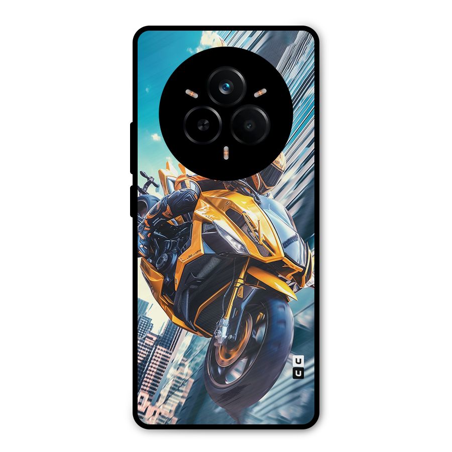 Super Bike Falling Metal Back Case for Realme 14 Pro