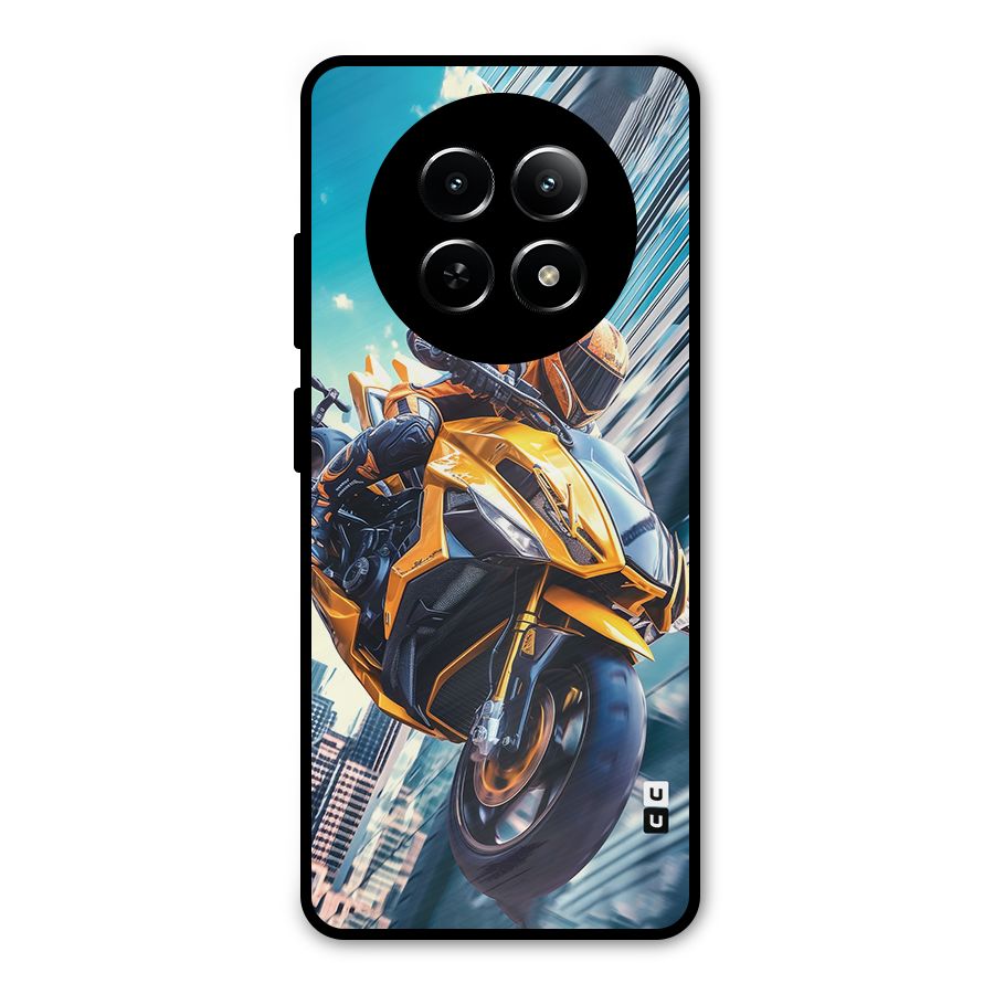 Super Bike Falling Metal Back Case for Realme Narzo N65