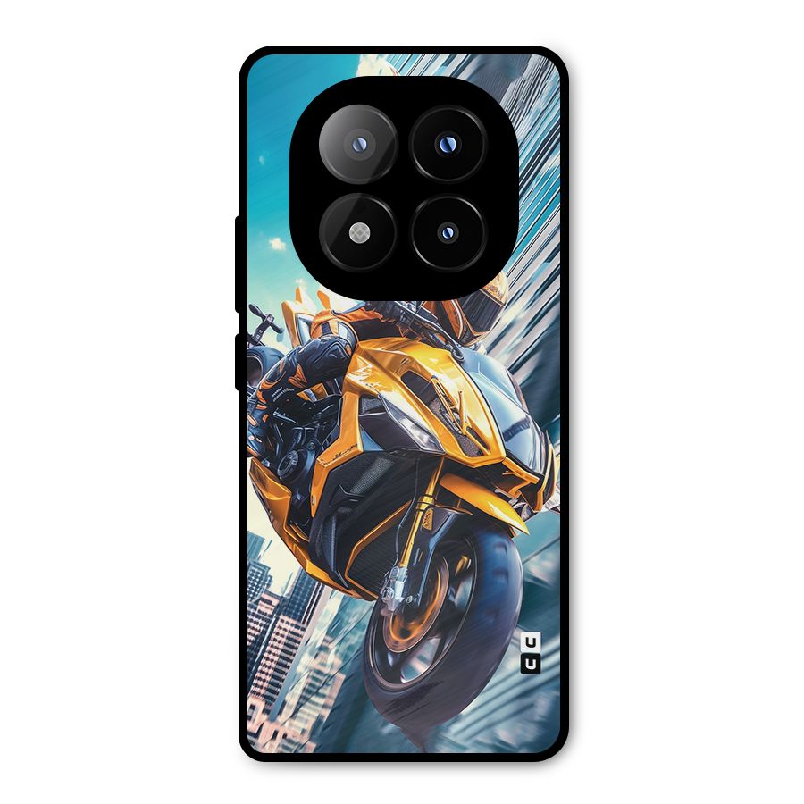 Super Bike Falling Metal Back Case for Redmi Note 14 Pro Plus 5G