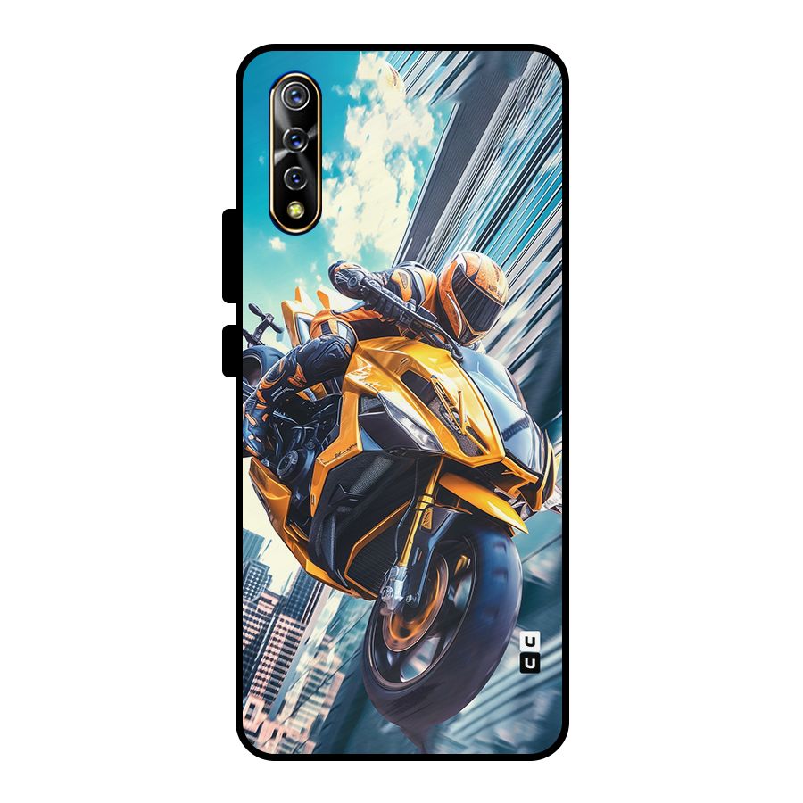 Super Bike Falling Metal Back Case for Vivo S1
