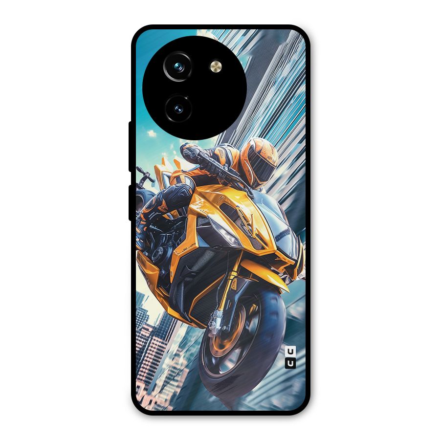 Super Bike Falling Metal Back Case for Vivo T3x