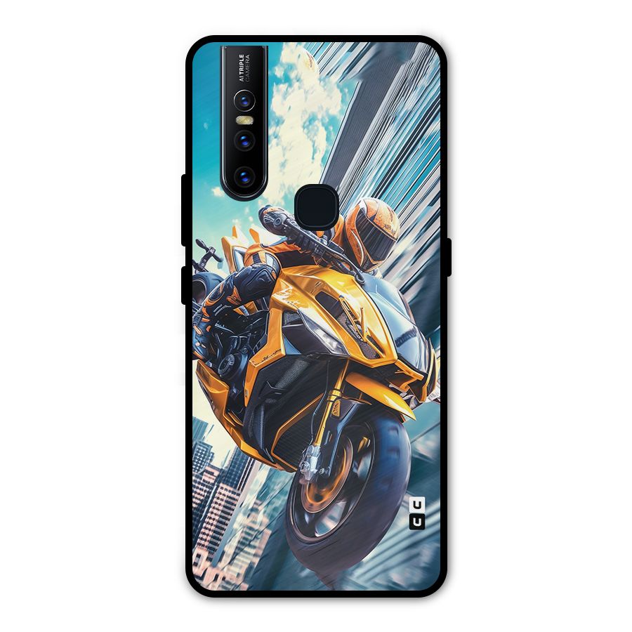 Super Bike Falling Metal Back Case for Vivo V15
