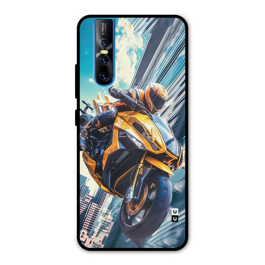 Super Bike Falling Metal Back Case for Vivo V15 Pro