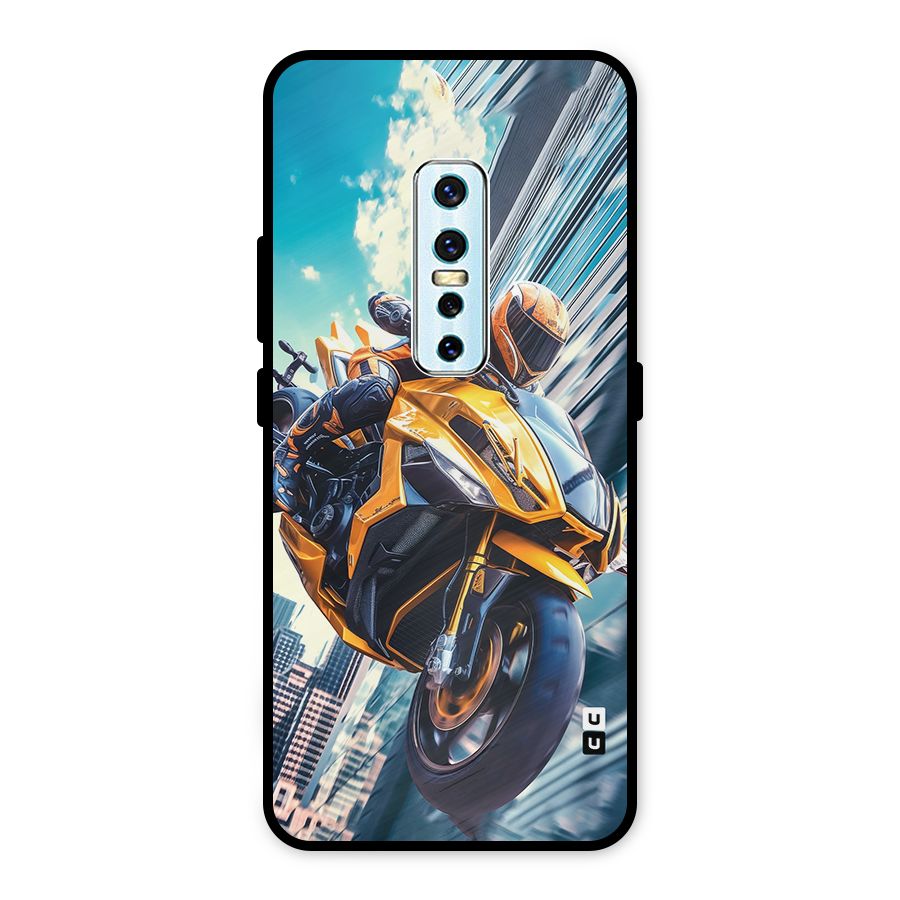 Super Bike Falling Metal Back Case for Vivo V17 Pro