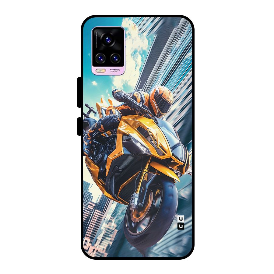 Super Bike Falling Metal Back Case for Vivo V20 Pro