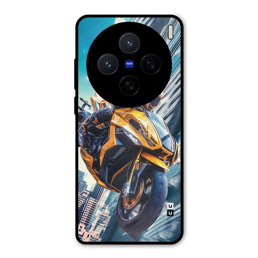 Super Bike Falling Metal Back Case for Vivo X200