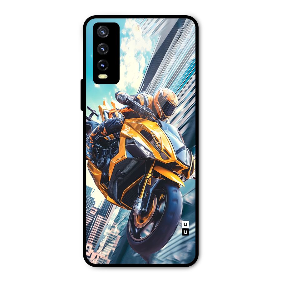 Super Bike Falling Metal Back Case for Vivo Y20