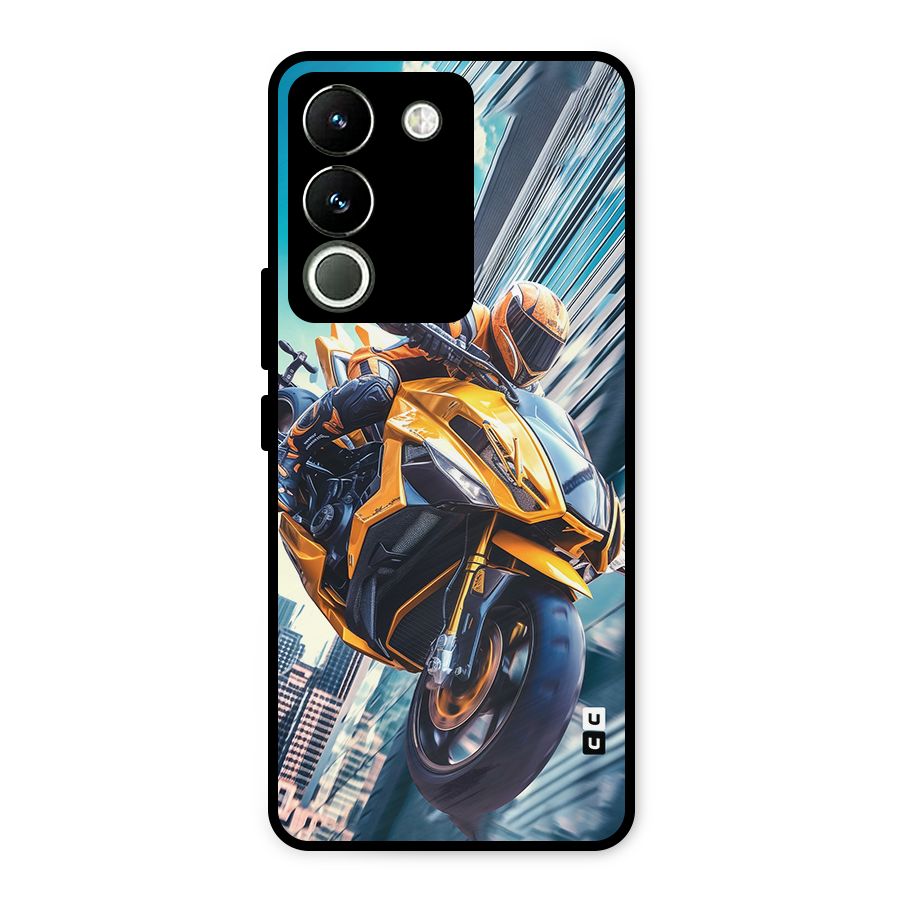 Super Bike Falling Metal Back Case for Vivo Y200
