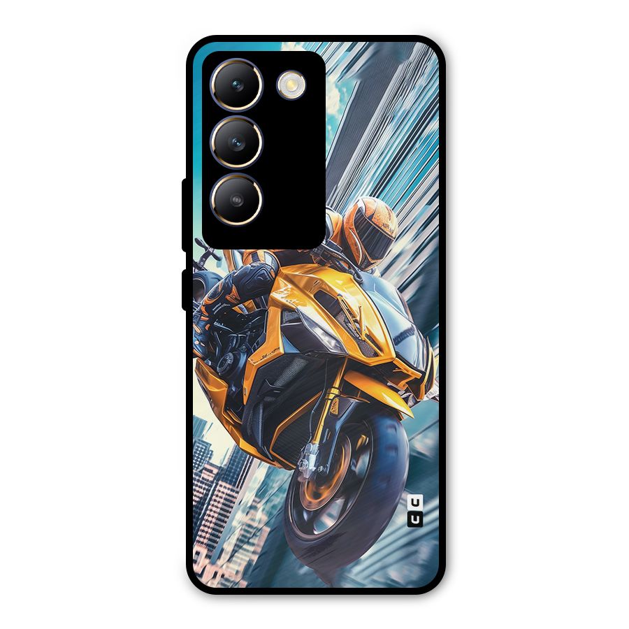 Super Bike Falling Metal Back Case for Vivo Y200e