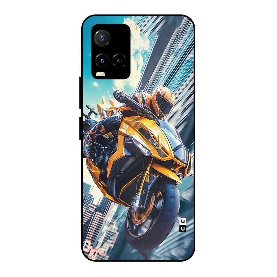Super Bike Falling Metal Back Case for Vivo Y21T