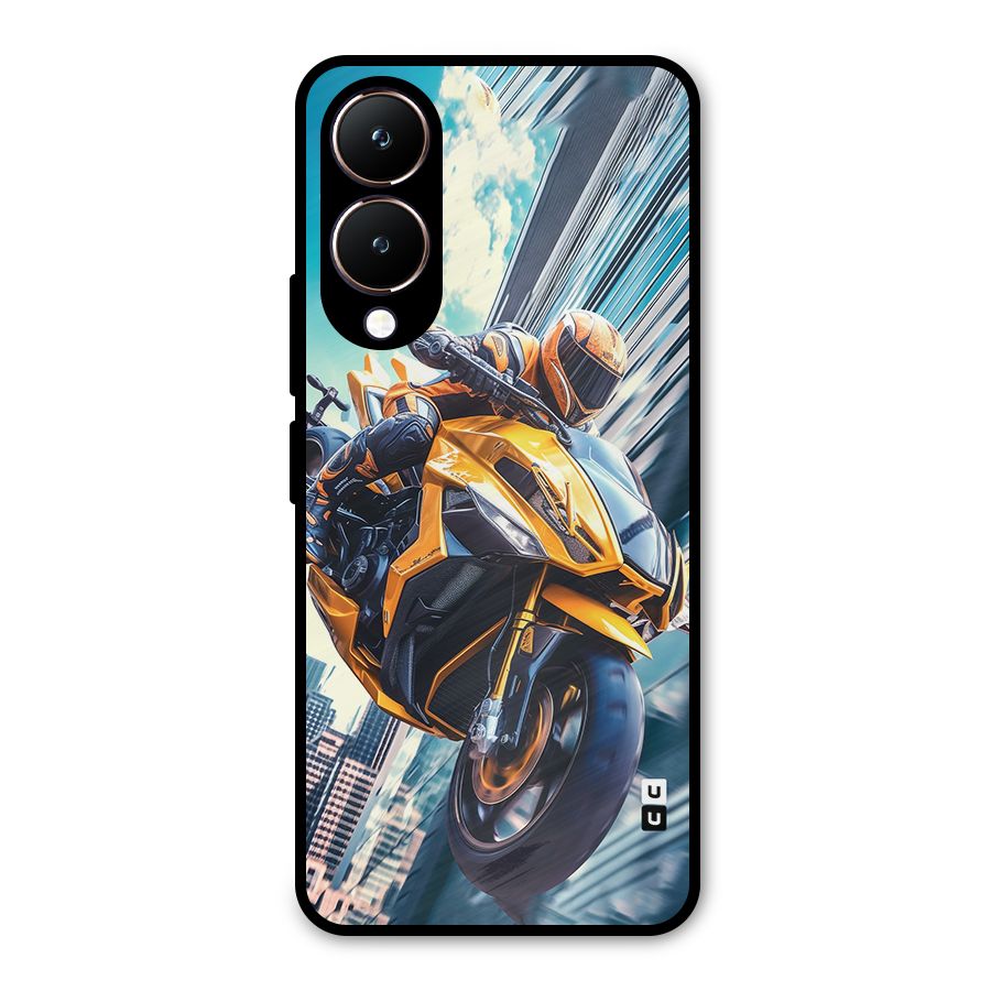 Super Bike Falling Metal Back Case for Vivo Y28