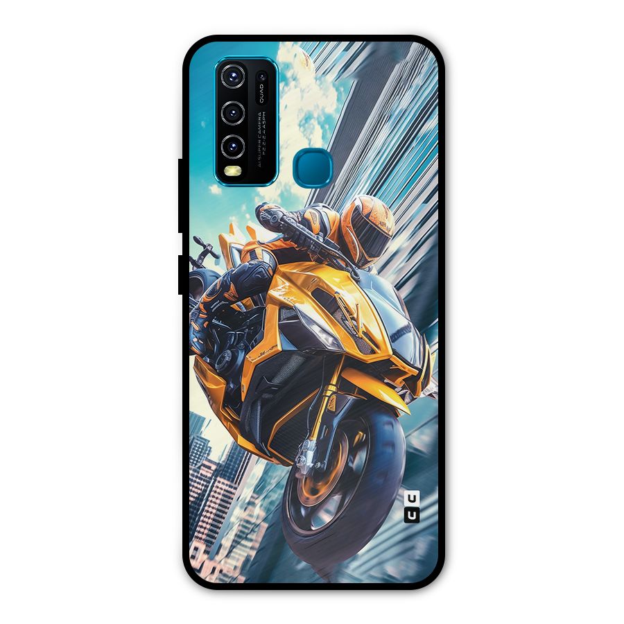 Super Bike Falling Metal Back Case for Vivo Y30