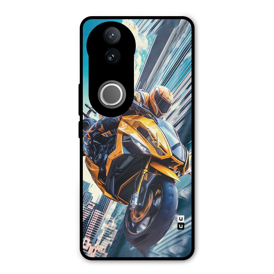 Super Bike Falling Metal Back Case for iQOO Z10R