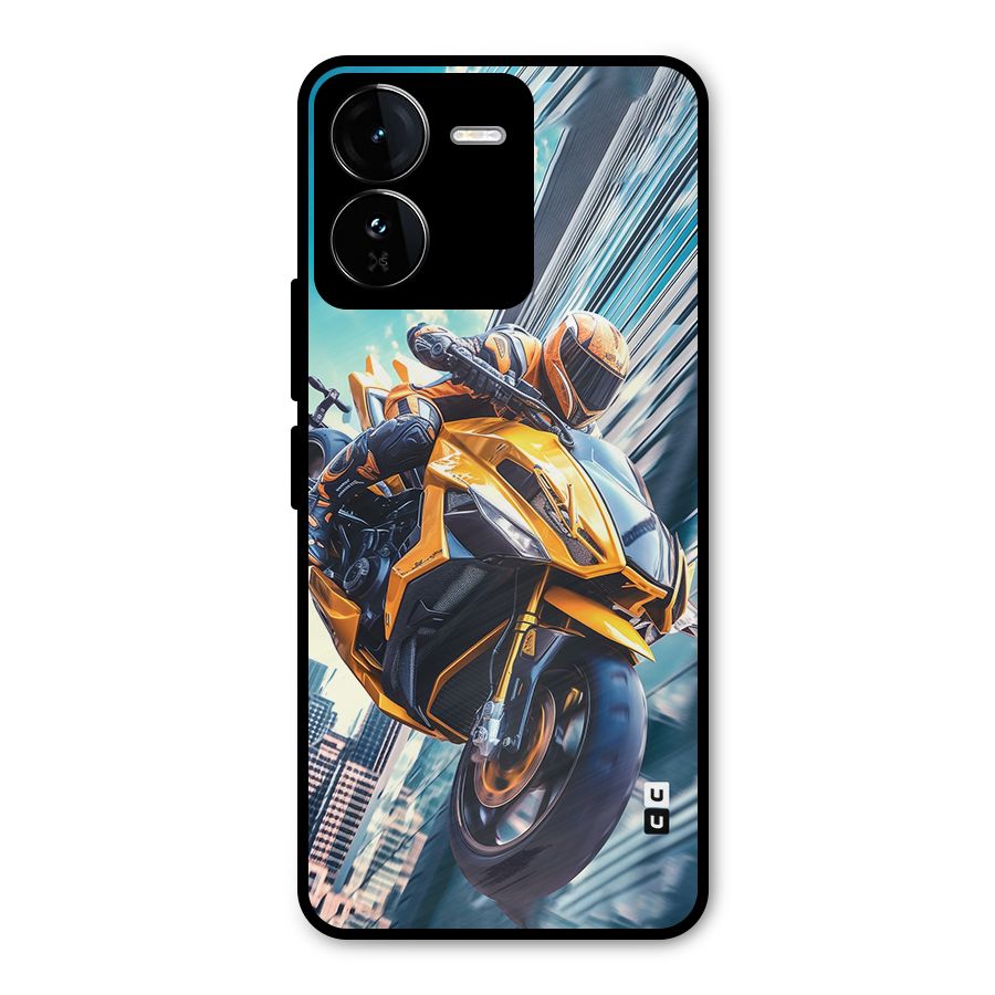 Super Bike Falling Metal Back Case for iQOO Z9