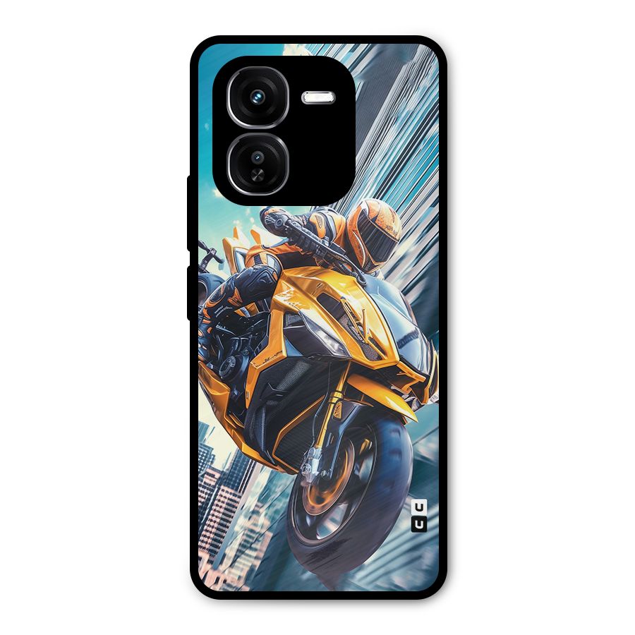 Super Bike Falling Metal Back Case for iQOO Z9x