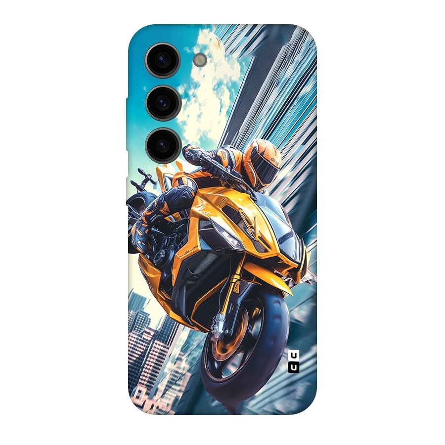 Super Bike Falling Original Polycarbonate Back Case for Galaxy S23