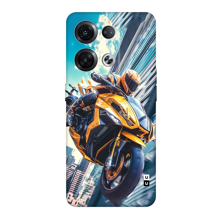 Super Bike Falling Original Polycarbonate Back Case for Oppo Reno8 Pro 5G