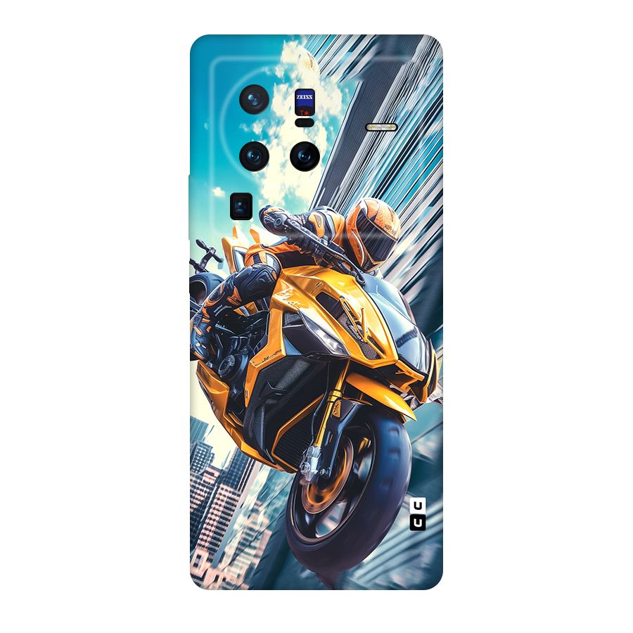 Super Bike Falling Original Polycarbonate Back Case for Vivo X80