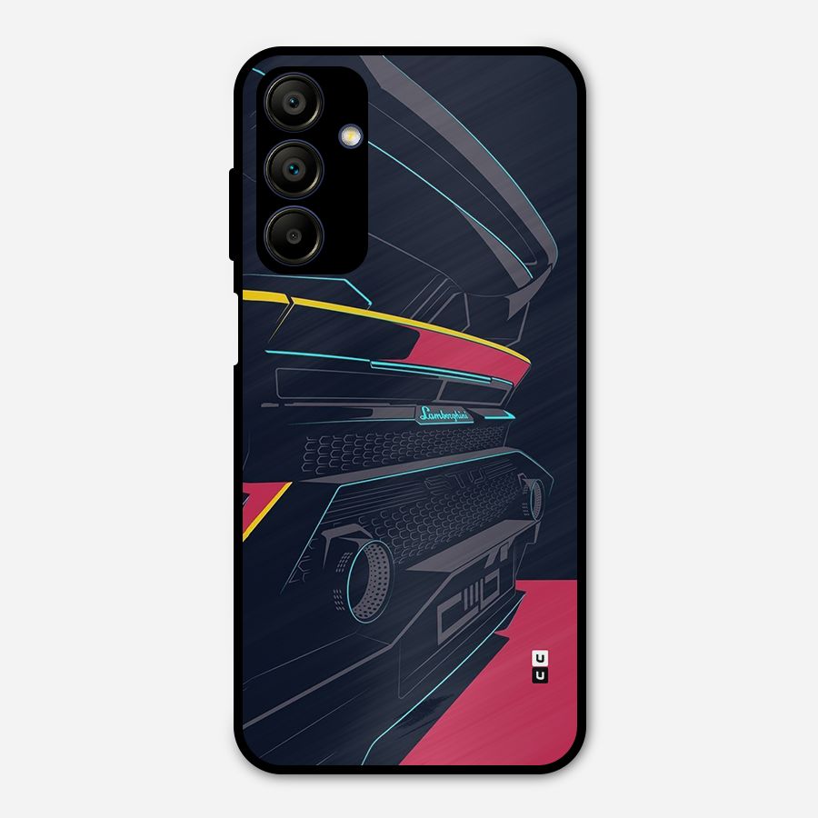 Super Car Parked Metal Back Case for Galaxy A15 5G