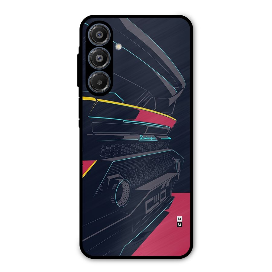 Super Car Parked Metal Back Case for Galaxy A16 5G