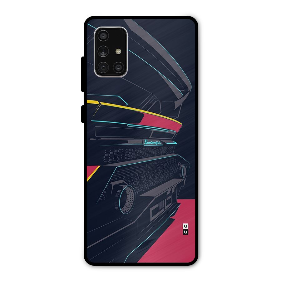 Super Car Parked Metal Back Case for Galaxy A71