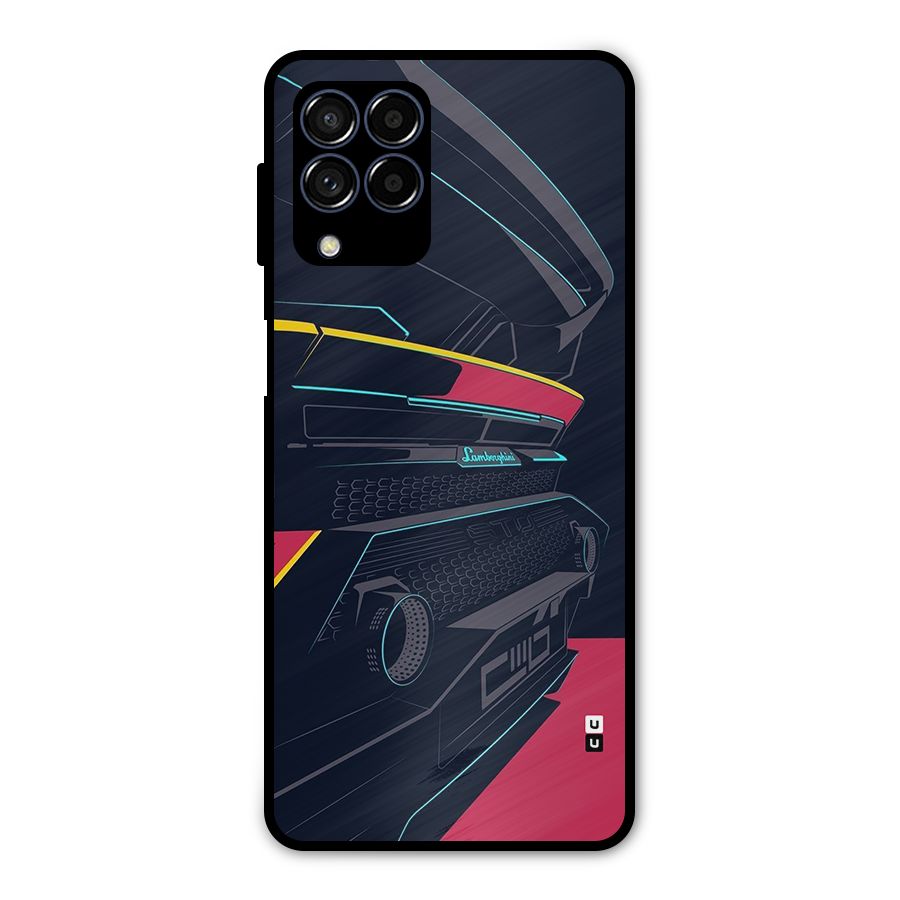 Super Car Parked Metal Back Case for Galaxy M53 5G