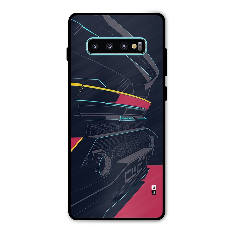 Super Car Parked Metal Back Case for Galaxy S10 Plus