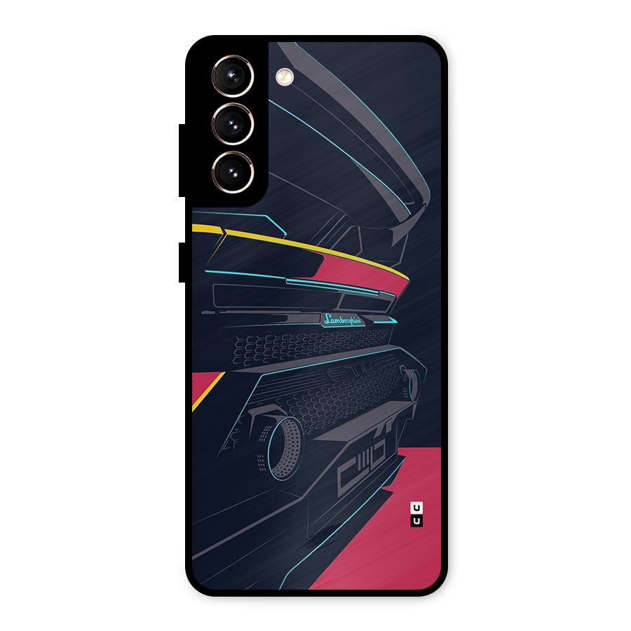 Super Car Parked Metal Back Case for Galaxy S21 5G